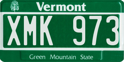 VT license plate XMK973