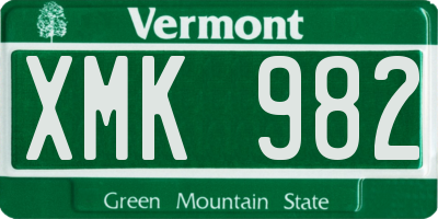 VT license plate XMK982