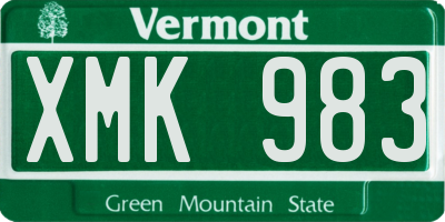 VT license plate XMK983