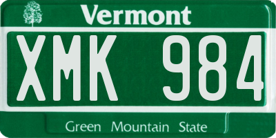 VT license plate XMK984