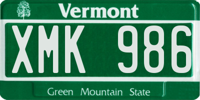 VT license plate XMK986
