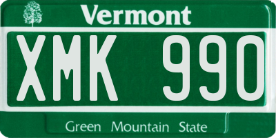 VT license plate XMK990