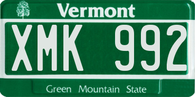 VT license plate XMK992