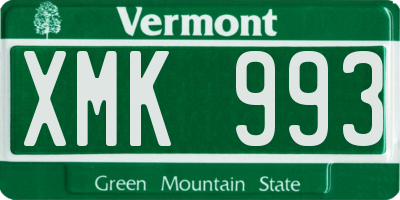 VT license plate XMK993