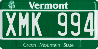 VT license plate XMK994