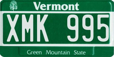 VT license plate XMK995