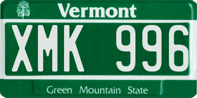 VT license plate XMK996