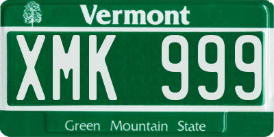 VT license plate XMK999