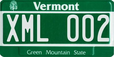 VT license plate XML002
