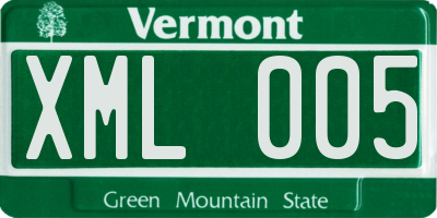VT license plate XML005
