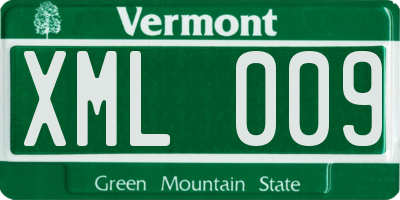 VT license plate XML009