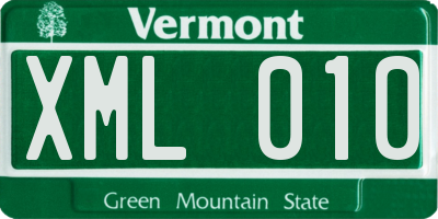 VT license plate XML010