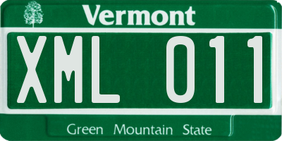 VT license plate XML011