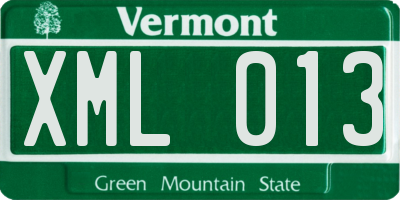 VT license plate XML013