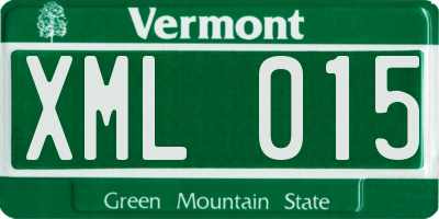 VT license plate XML015