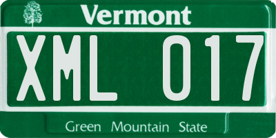 VT license plate XML017