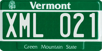 VT license plate XML021
