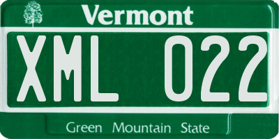 VT license plate XML022