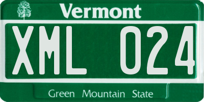 VT license plate XML024