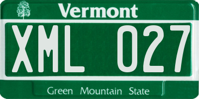 VT license plate XML027
