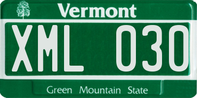 VT license plate XML030