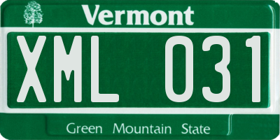 VT license plate XML031