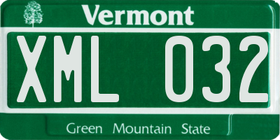 VT license plate XML032