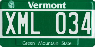 VT license plate XML034