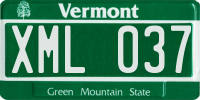 VT license plate XML037