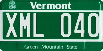 VT license plate XML040