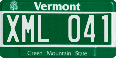 VT license plate XML041