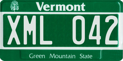 VT license plate XML042