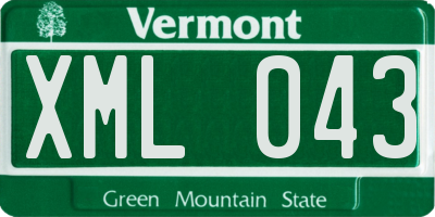 VT license plate XML043