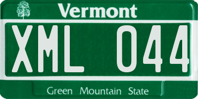 VT license plate XML044