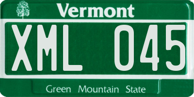 VT license plate XML045