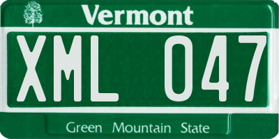 VT license plate XML047