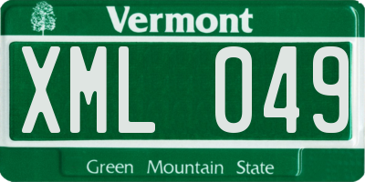 VT license plate XML049