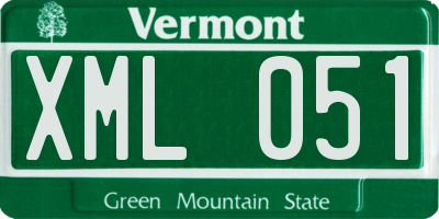 VT license plate XML051