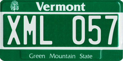 VT license plate XML057