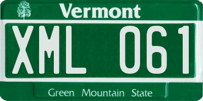 VT license plate XML061