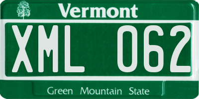 VT license plate XML062