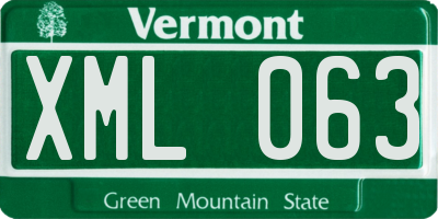 VT license plate XML063