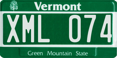 VT license plate XML074
