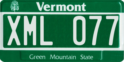 VT license plate XML077