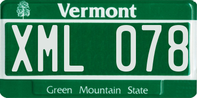 VT license plate XML078