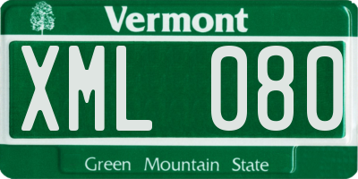 VT license plate XML080