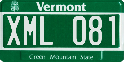 VT license plate XML081