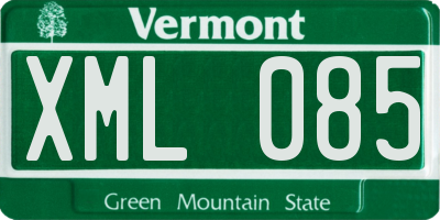 VT license plate XML085