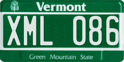 VT license plate XML086
