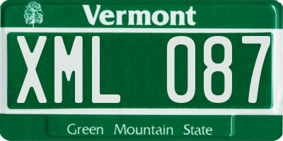 VT license plate XML087